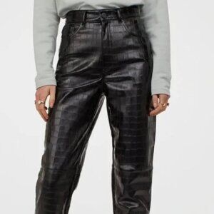 H&M high rise faux leather pant